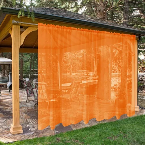 Vista 128 de SpaceDresser Cortinas traslúcidas impermeables para patio y exteriores – 2 paneles de cortina transparente con bolsillo para barra para sala