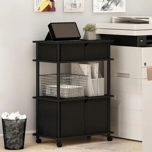 Vista 9 de Furinno Turn-N-Tube - Estante de almacenamiento multiusos de 3 niveles sin herramientas