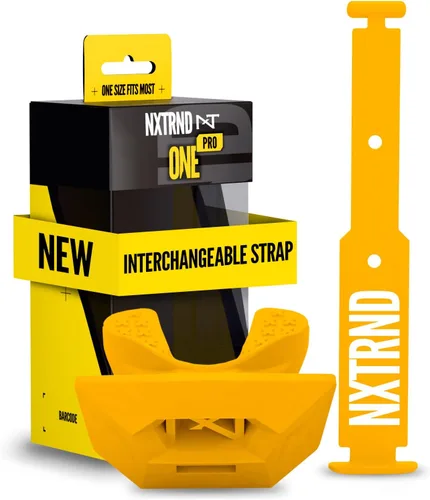 Vista 110 de Nxtrnd One Protector Bucal de Fútbol Americano, Correa Incluida, Se Adapta a Adultos y Jóvenes (Negro)