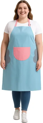 Vista 9 de King Mills Delantal de cocina lavable de talla grande, con bolsillos para lavavajillas, cocina, fácil de limpiar