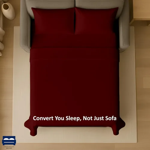 Vista 6 de Cottingon Juego de sábanas para sofá cama de 4 piezas, tamaño matrimonial, 100% microfibra cepillada, se ajusta fácilmente hasta colchón de 6