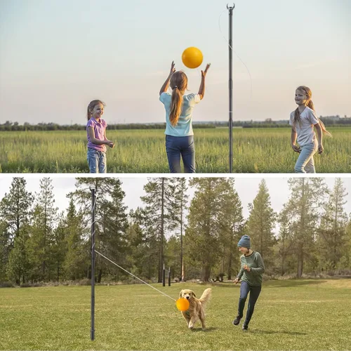 Vista 2 de COCONUT Juego de bolas de tetherball con base, poste de tetherball resistente de 9.3 pies, bola y cuerda para patio trasero, portátil al aire libre