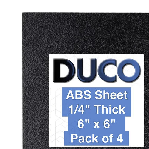 Vista 12 de Duco - Lámina de plástico ABS fabricada en Estados Unidos de 1/4 de pulgada de grosor, 12 x 36 pulgadas, 1 paquete de paneles termoplásticos negros