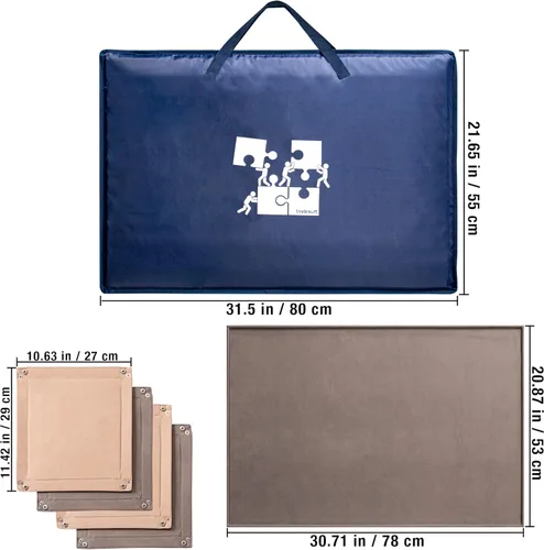 Vista 5 de Lavievert Tablero de rompecabezas de 1000 piezas con funda acolchada, funda portátil con 4 bandejas de clasificación y tabla desmontable