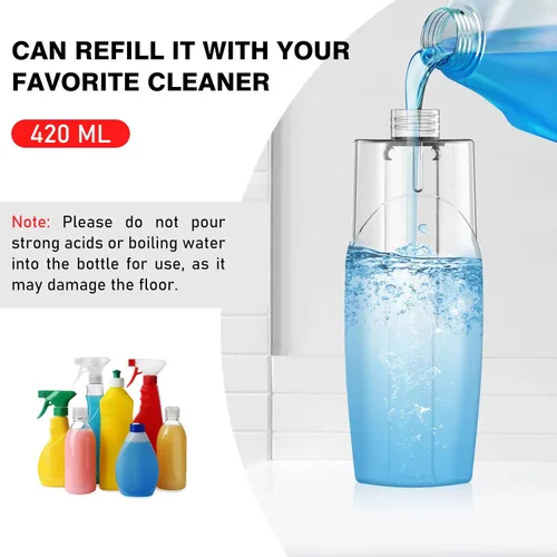 Vista 3 de nacena - Mopa con aerosol para limpieza de suelos, mopa para polvo con botella recargable de 420 ml y 3 piezas de almohadillas lavables, mopa