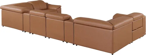 Vista 288 de BlackJack Furniture Venice - Sofá modular de cuero italiano de grano superior de 5 piezas con 3 reclinables eléctricos, reposacabezas ajustable