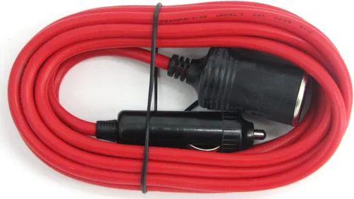 Vista 2 de Cable de extensión de enchufe de encendedor de cigarrillos de 12 pies resistente de 12 voltios