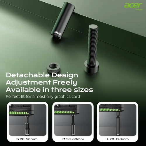 Vista 5 de acer Soporte de GPU, soporte de hundimiento de GPU, soporte de tarjeta gráfica GPU con imán y base antideslizante, soporte para tarjeta de video