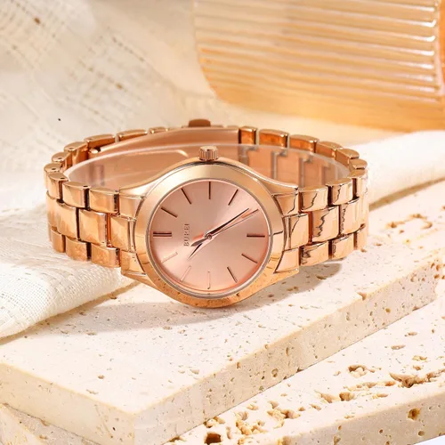 Vista 2 de BUREI Reloj de negocios para mujer con fecha de día, movimiento de cuarzo analógico, pulsera de acero inoxidable de oro plateado, reloj de moda
