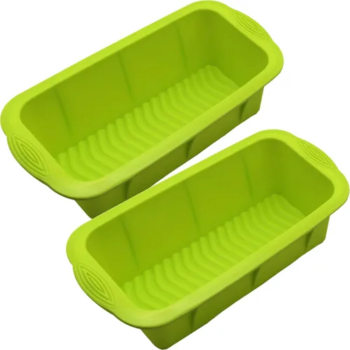 Vista 9 de Moldes de silicona para pan y pan (paquete de 2) – Molde rectangular antiadherente de silicona para hornear para pan casero, pan y pastel de carne