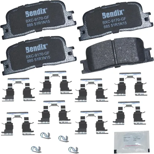 Vista 180 de Pastillas de Freno Traseras Cerámicas Bendix Priority1 CFC1510 para INFINITI QX56 2013-2011, QX80 2024-2014, Nissan Armada 2023-2017