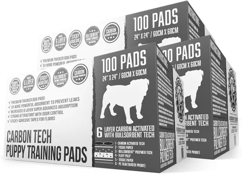 Vista 10 de Bulldoglogy Carbon Black XL Almohadillas para orina de perro para perros extra grandes con cinta adhesiva pegajosa - Almohadillas desechables