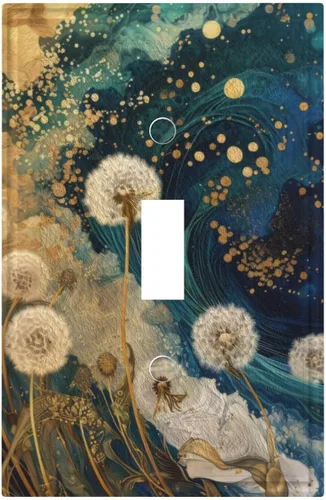 Vista 12 de Cubiertas decorativas para interruptor de luz de arte BOHO, figura abstracta de 1 gang, salida basculante, placa frontal decorativa del interruptor