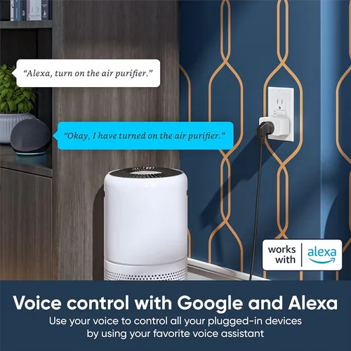Vista 4 de Wyze Plug, Enchufe inteligente WiFi de 2.4GHz, compatible con Alexa, Google Assistant, IFTTT, no requiere hub, paquete de cuatro, blanco