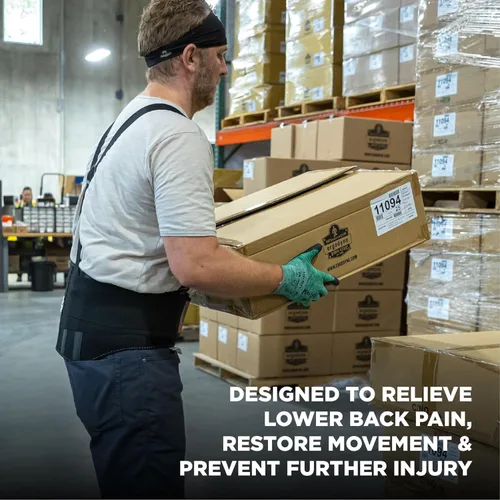 Vista 2 de Ergodyne ProFlex, faja lumbar estándar elástica (negra)