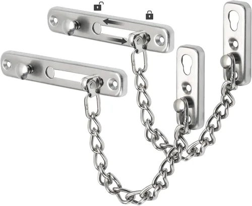 Vista 13 de Cierre de puerta con cadena de Alise, cerraduras de cadena de puerta con resorte de seguridad y cierre antirrobo, cerraduras de cadena para puerta