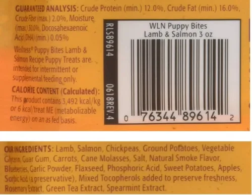Vista 5 de Wellness Alimentos naturales para mascotas, sin granos, golosinas para entrenamiento de cachorros, paquete de 2