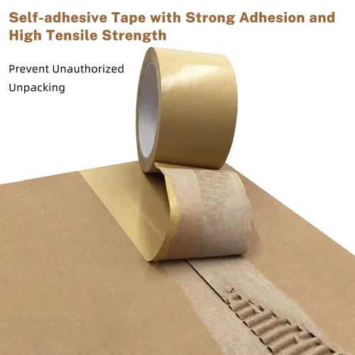 Vista 5 de TooCust Cinta de papel Kraft autoadhesiva,2 "X55YD,Cinta de papel marrón, Cinta de embalaje marrón biodegradable,Cinta de embalaje de papel