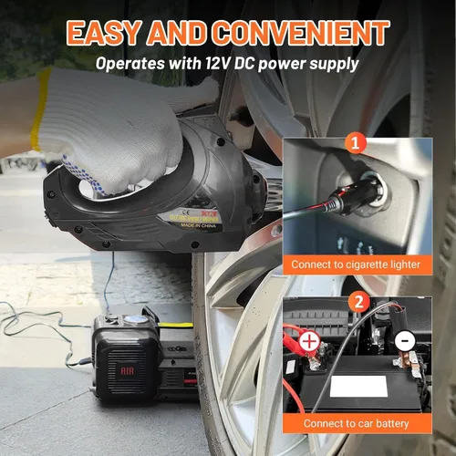 Vista 2 de E-HEELP Kit de gato eléctrico para coche hidráulico de 5 toneladas y 12 V (rango de elevación: 6.1 ~ 17.7 pulgadas) con llave de impacto eléctrica