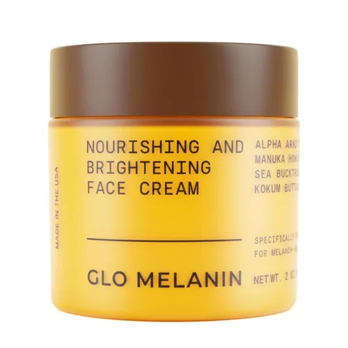 Crema facial nutritiva Glo Melanin – Hidratante diario para una piel radiante y uniforme – Fórmula vegana y libre de parabenos para un brillo