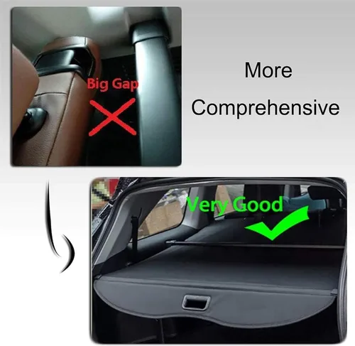 Vista 4 de kaungka Cubierta Protectora de Carga Retráctil Compatible para Honda Pilot 2009-2015, Protector Trasero del Maletero Negro Duradero