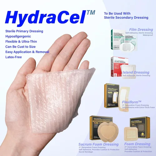 Vista 4 de EVERLIT HydraCel Apósito Fibra de hidrofibra estéril de doble capa con costuras Almohadilla avanzada extra absorbente para el manejo de heridas