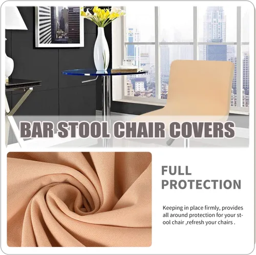 Vista 3 de Deisy Dee Fundas elásticas para silla de respaldo bajo y corto, taburete de bar C114 (beige)