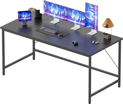 Vista 39 de Mericonia Escritorio para computadora, escritorio de juegos para espacios pequeños, mesa de estilo moderno y simple para oficina en casa, mesa