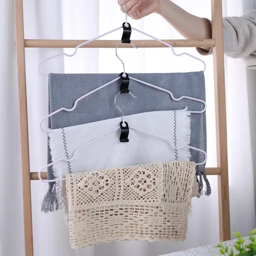 Vista 5 de MCPINKY Ganchos extensores de percha, 50 piezas de ganchos para colgar ropa, ganchos para colgar ropa, color negro