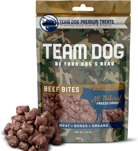 Team Dog Golosinas para perros con corazón, pulmón e hígado de res, 5.4 onzas, sin gluten y sin granos