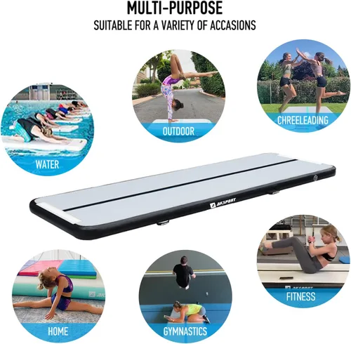 Vista 6 de AKSPORT - Tapete de aire para gimnasia o acrobacias, inflable, con bomba de aire para uso