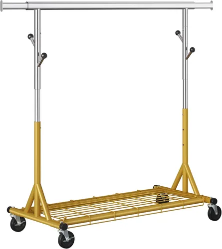 Vista 14 de Perchero de ropa resistente con carga de 530 libras, perchero de metal para colgar 200 piezas de ropa sobre ruedas, plegable, portátil y ajustable