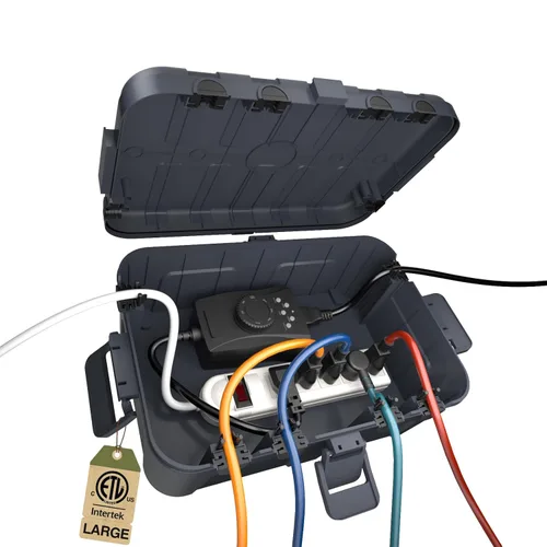 Vista 16 de Flemoon Caja eléctrica grande para exteriores (12.5 x 8.5 x 5 pulgadas), cubierta de cable de extensión impermeable IP54 resistente a la intemperie