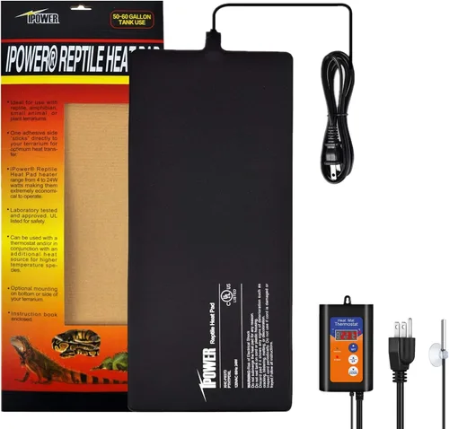 Vista 28 de iPower Alfombrilla térmica de reptiles de 4 x 7 pulgadas con perilla de control de temperatura ajustable, termómetro digital LCD para acuario