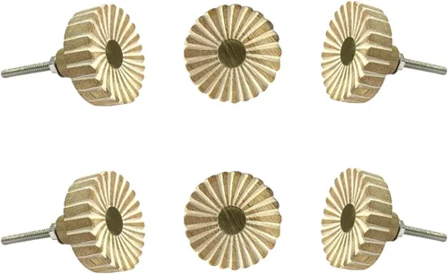 Vista 21 de Perilla Home Juego de 6 pomos de puerta de madera - Pomos decorativos ovalados con incrustación para puerta con mango, elegante adición