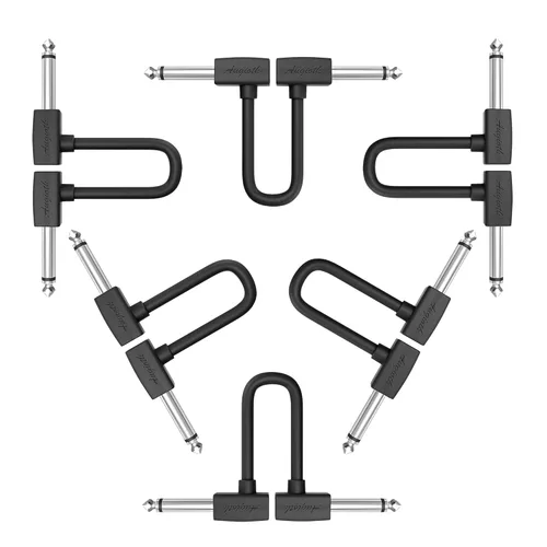 Vista 9 de Cable de conexión de guitarra de 6 pulgadas de 5.9 in, 0.5 pies de 1/4 en ángulo recto TS cable de pedal de efecto