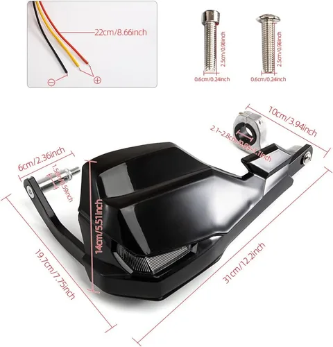 Vista 3 de Evomosa Protectores de mano universales para motocicleta de 0.866 in, 0.984 in, 1.102 in, protector de manos para motocross, protector de cepillo