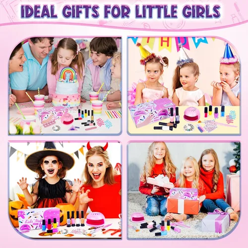 Vista 7 de EULRGAUS Set de Esmalte de Uñas para Niñas, Kit de Arte de Uñas de 27 Piezas con Secador de Uñas, Kit de Esmalte de Uñas No Tóxico y Uñas Postizas