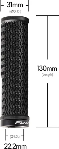 Vista 3 de Funn Holeshot - Empuñaduras de bicicleta de montaña con abrazadera de bloqueo único, empuñaduras ligeras y ergonómicas para bicicleta con diámetro