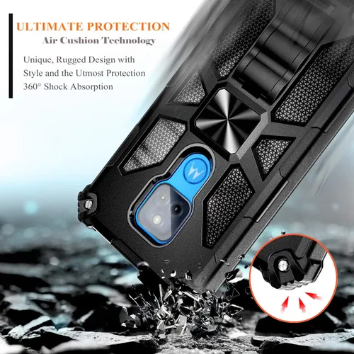 Vista 4 de NZND Funda para Moto G Play 2021 con protector de pantalla de vidrio templado (cobertura máxima), protección de cuerpo completo a prueba de golpes