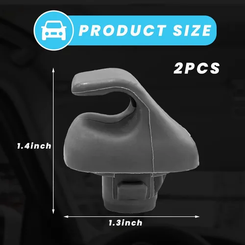 Vista 2 de 2 clips de gancho para visera solar de automóvil, clip de gancho de soporte para protector solar, gancho de soporte para parasol para Civic Gris