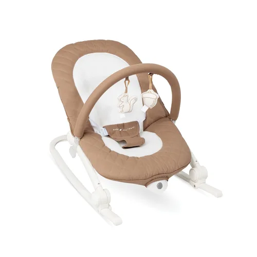 Vista 10 de Baby Delight Aura Deluxe Mecedora portátil para bebés Mecedora para bebés Tweed acolchado color carbón
