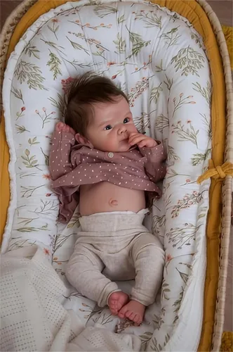 Vista 8 de Anano Muñecas Reborn de Bebé de Silicona de Cuerpo Completo - 18 pulgadas Muñeca Realista de Bebé Niña, Muñeca de Bebé de Silicona Completa