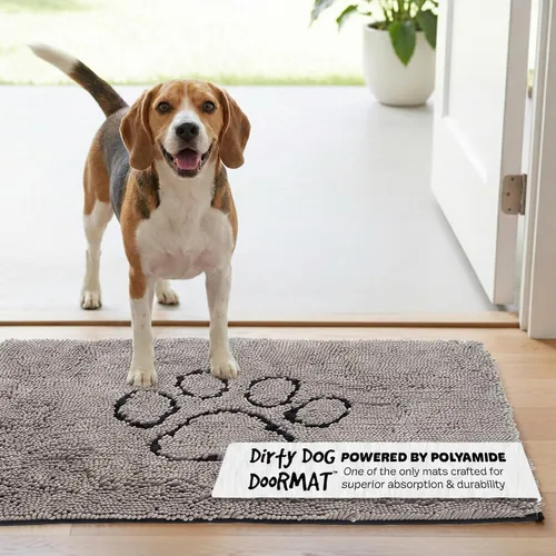 Vista 53 de Dog Gone Smart Dirty Dog Doormat - Tapete de secado rápido con respaldo súper adherente para pisos limpios - Tapete súper absorbente y lavable a