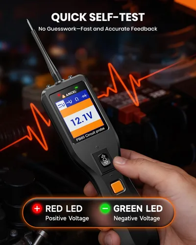 Vista 5 de ANCEL Probador de sonda de circuito de potencia automotriz PB60, herramienta de diagnóstico eléctrico de coche de 12-24 V con ohmímetro