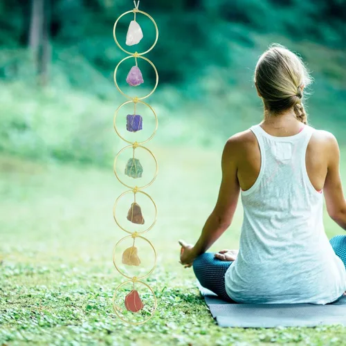 Adornos colgantes hechos a mano con piedras preciosas naturales, 7 chakras, de cristal, Feng Shui, adornos para decoración del hogar, decoración de