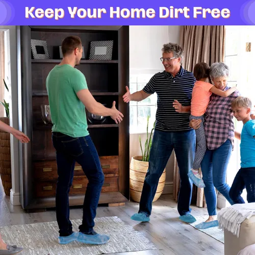 Vista 6 de Frontline - Fundas desechables para zapatos impermeables, plástico premium grueso reciclable, resistencia al deslizamiento, duraderas, botines