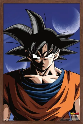 Vista 6 de Trends International Dragon Ball Z - Póster de pared de Goku, 14.725 x 22.375 pulgadas, versión enmarcada de madera de granero Versión enmarcada