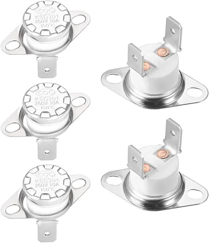 Vista 13 de uxcell KSD301 Termostato 266.0 °F/266°F 10A Normalmente Cerrado N.C Ajuste Snap Disc Interruptor de temperatura para microondas, horno, cafetera 2