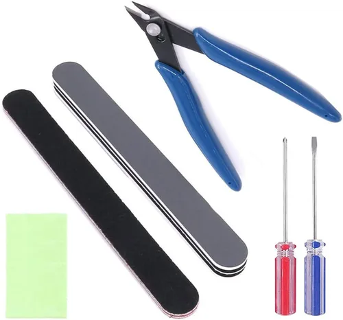 Vista 5 de Spilay Kit de herramientas de bricolaje de 16 piezas, modelo de construcción de hobby, modelador básico en miniatura, hecho a mano, herramientas